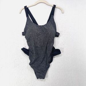 GabiFresh Swimsuit Women 16D/DD Metallic Silver Shimmer One Piece Sparkle Flirty